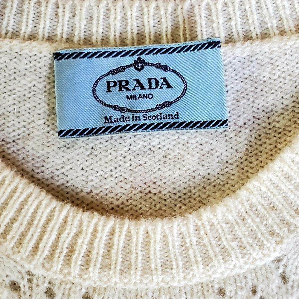 PRADA Ivory Short Sleeve Sweater - Picture 2 of 8